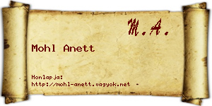 Mohl Anett névjegykártya